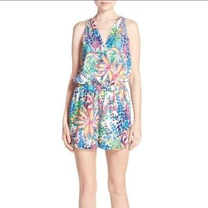 Adelyn Rae Racerback Print Chiffon Romper
